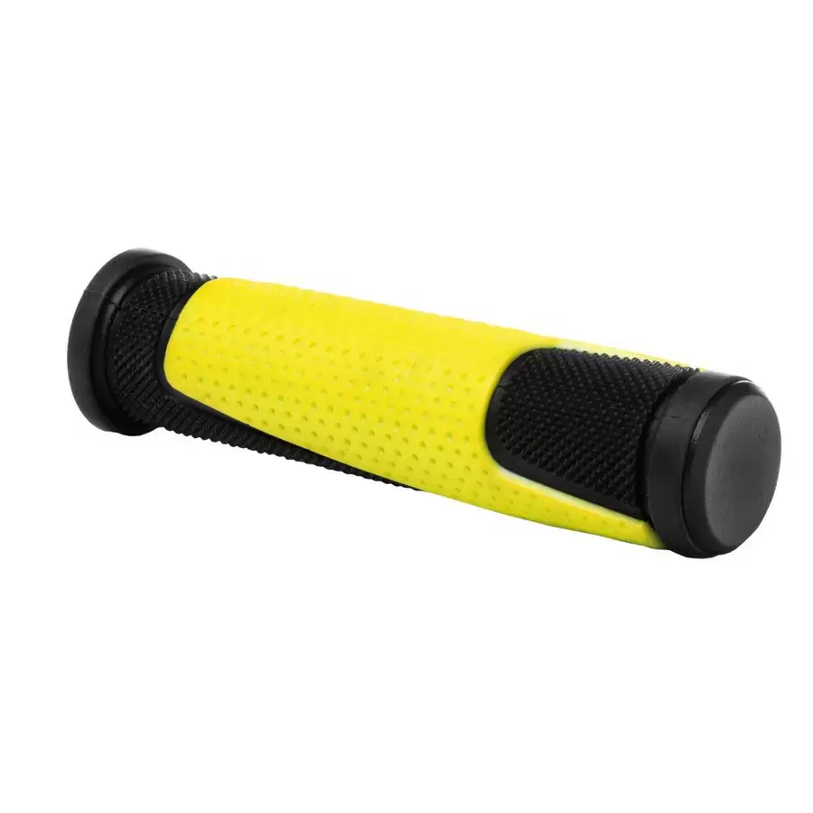 puños de manillar doble d 125mm negro/amarillo - image