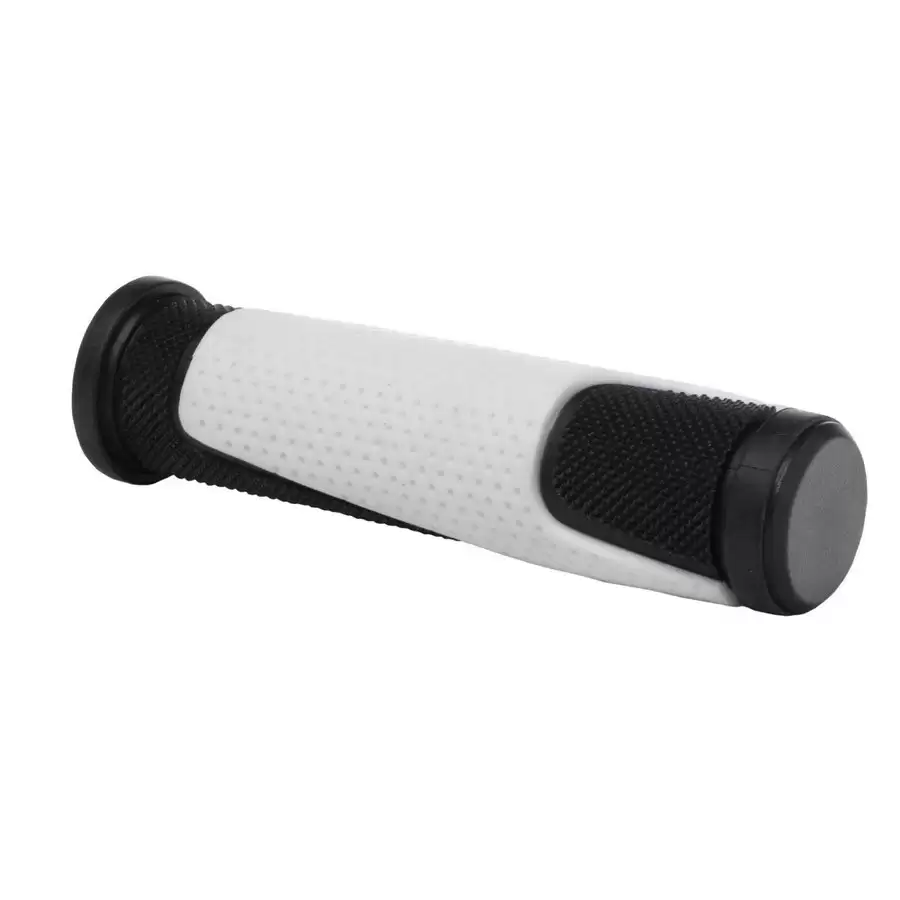 puños de manillar doble d 125mm negro/blanco - image