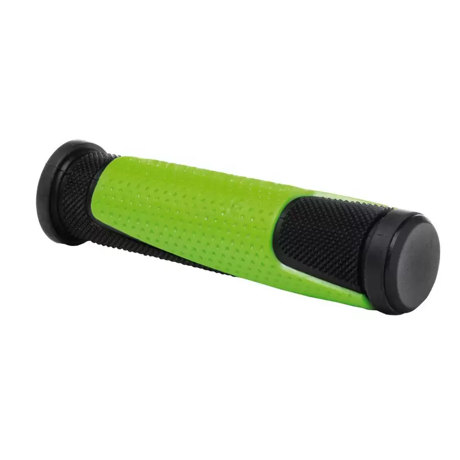 puños de manillar doble d 125mm negro/verde - image