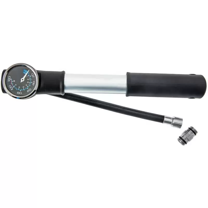 portable pump tube with maxi pressure gauge aluminium - image