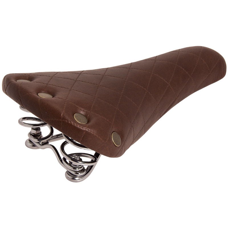 Saddle Grand Tour Quilted With Spring Rivet Brown Brown