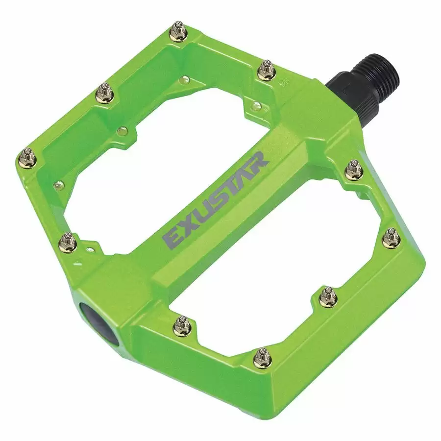 Pair alloy pedals flat green - image