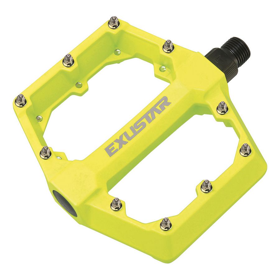 Pair alloy pedals flat yellow