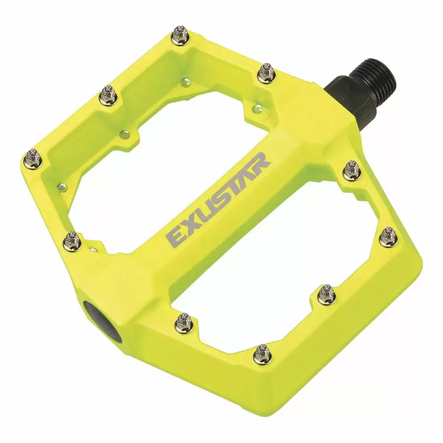 Pair alloy pedals flat yellow - image