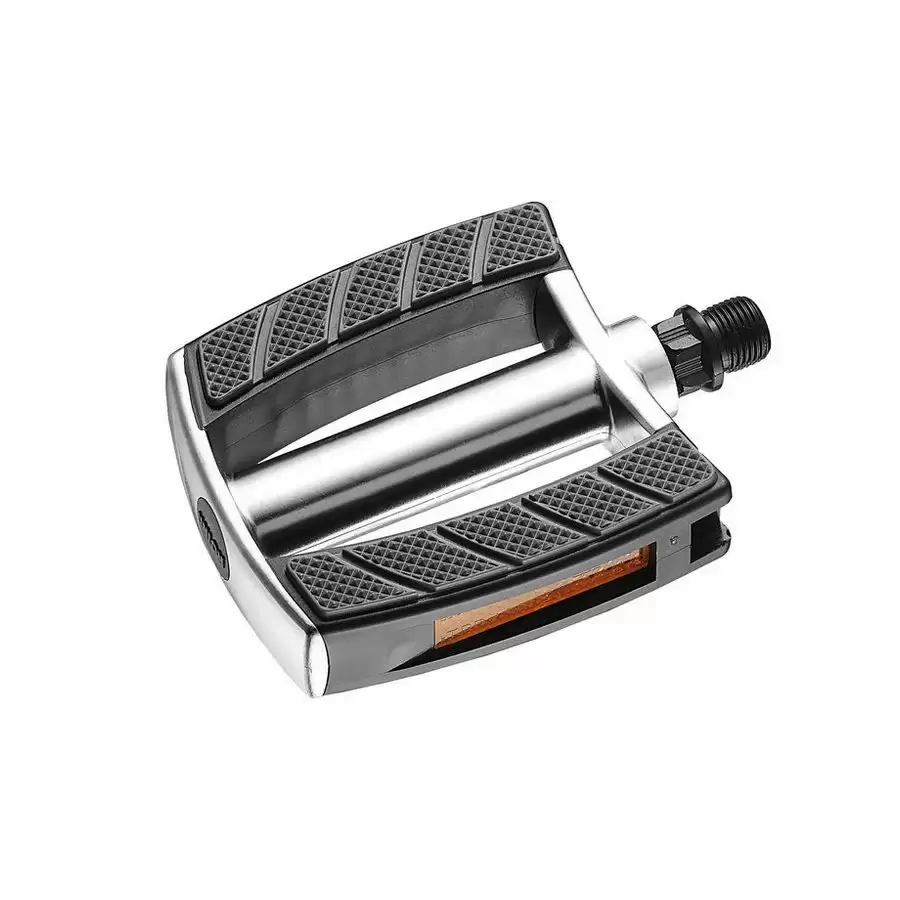 Pair pedals E-BIKE alloy antislip silver color - image