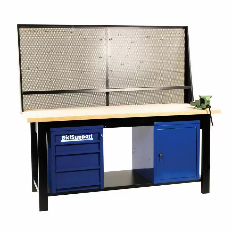 2 meter table provided with panel with forged forged steel tool holder - image