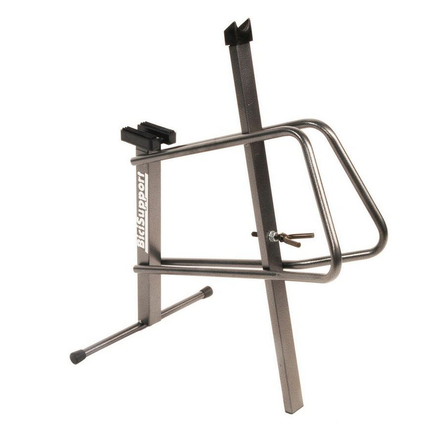 Stand to lift bicycle supported on frame