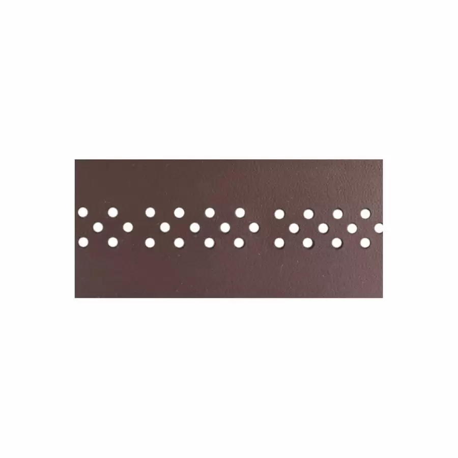 Handlebar tapes leather with holes brown color - image