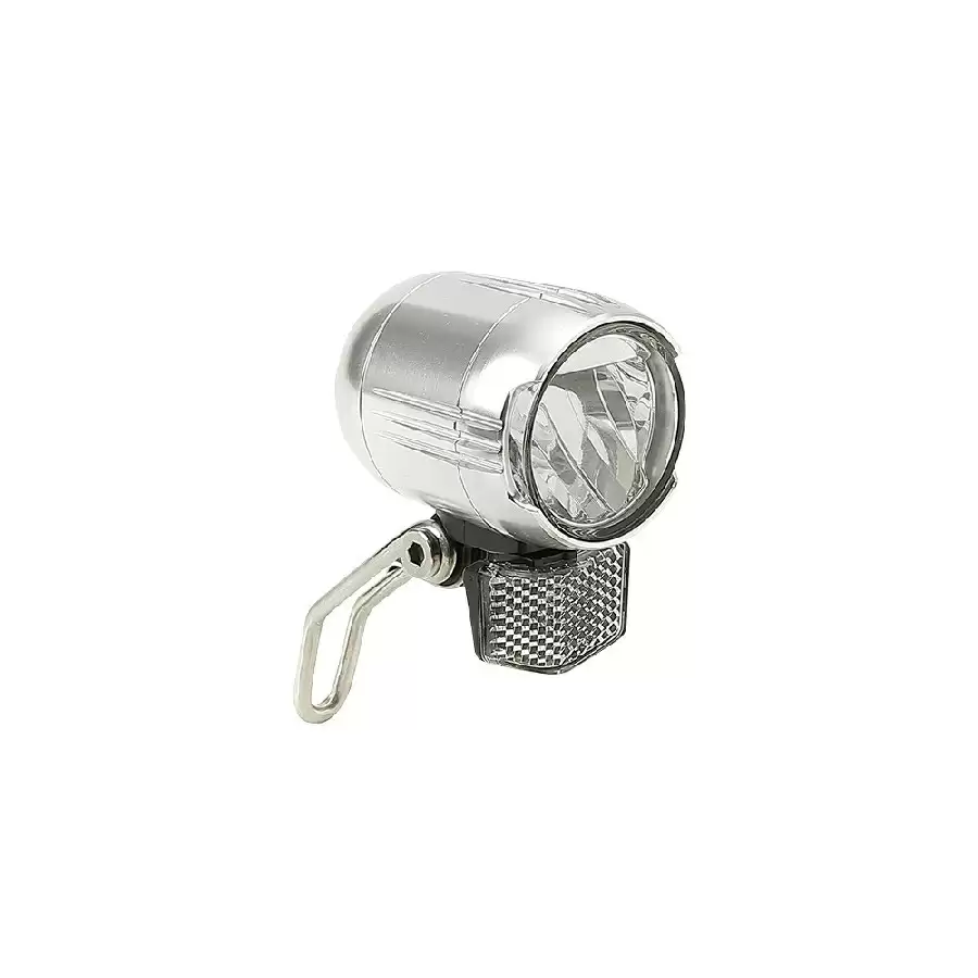 Luz delantera para E-Bike 1 LED/1 Watt plateada grande - image