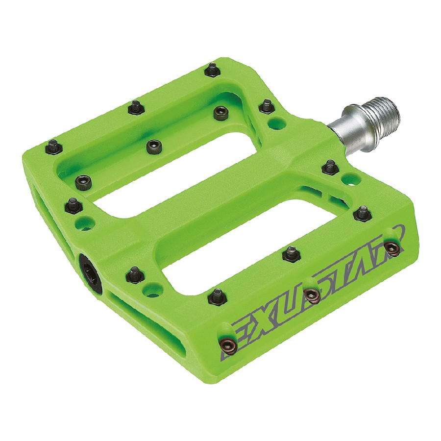 Flat MTB Pedals E-PB71 Thermoplastic Green