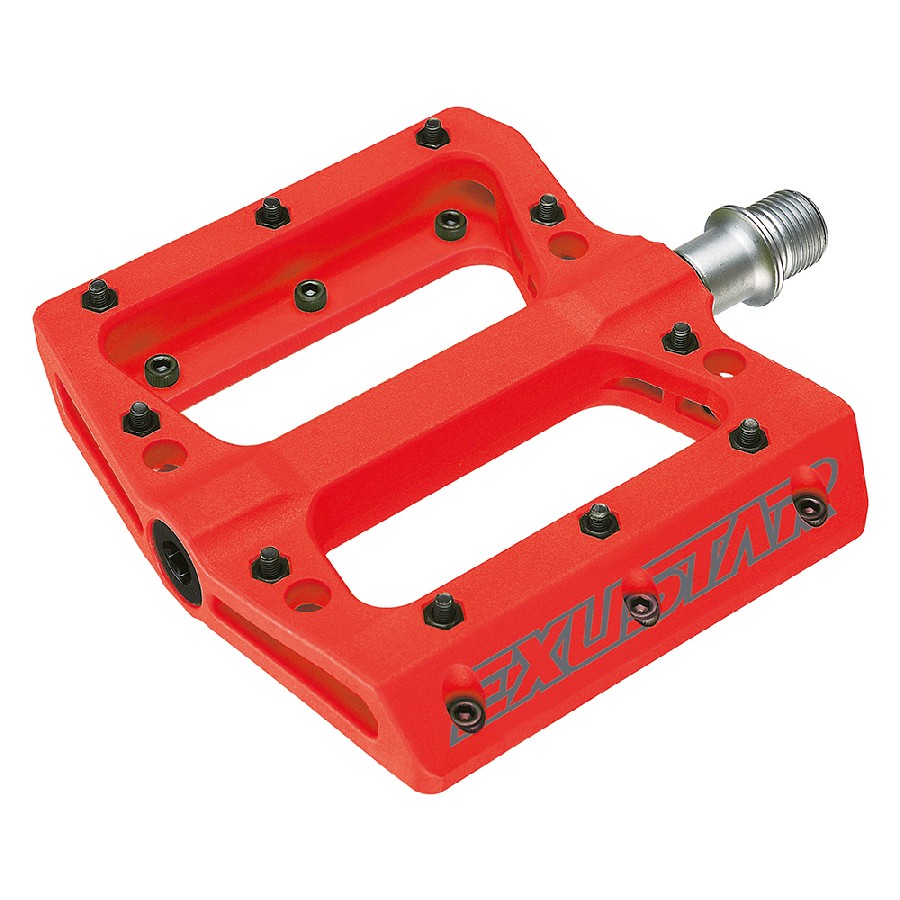 Flat MTB Pedals E-PB71 Thermoplastic Red