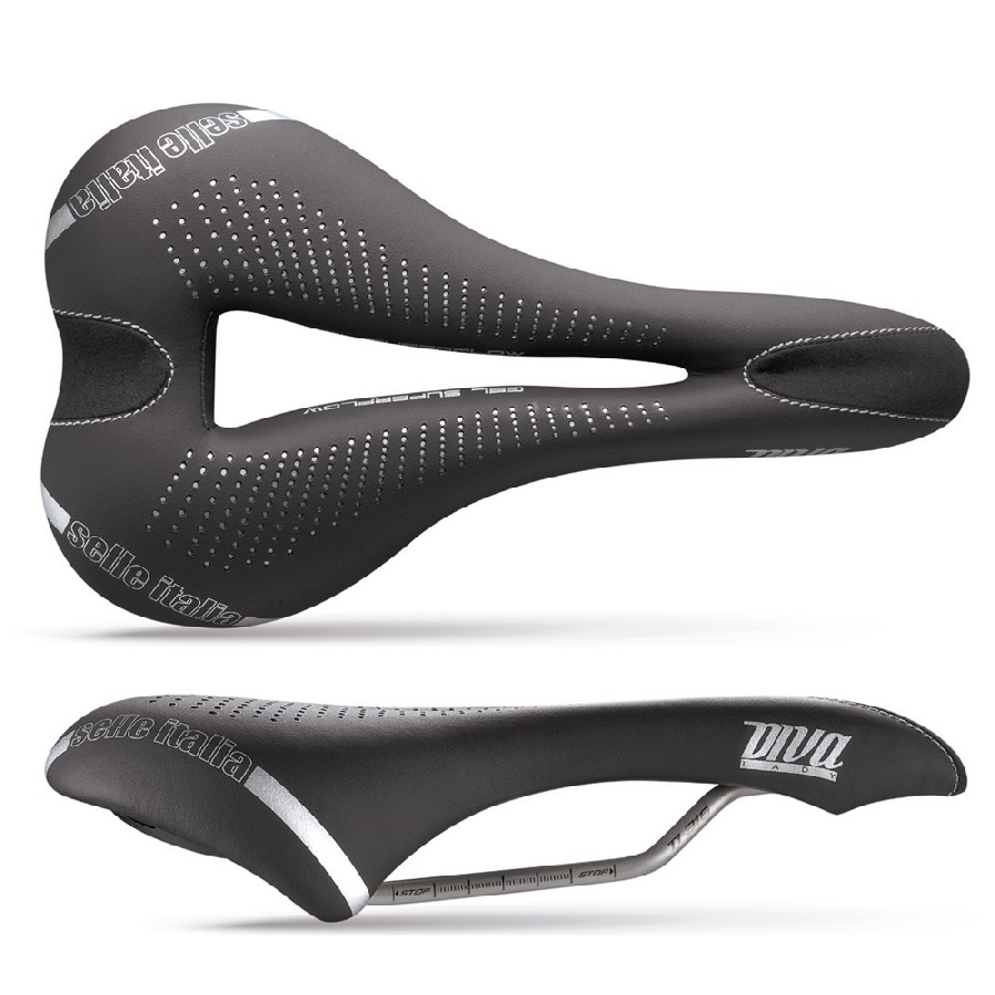 Saddle Gt Diva Gel Superflow L 152x270mm Woman Black