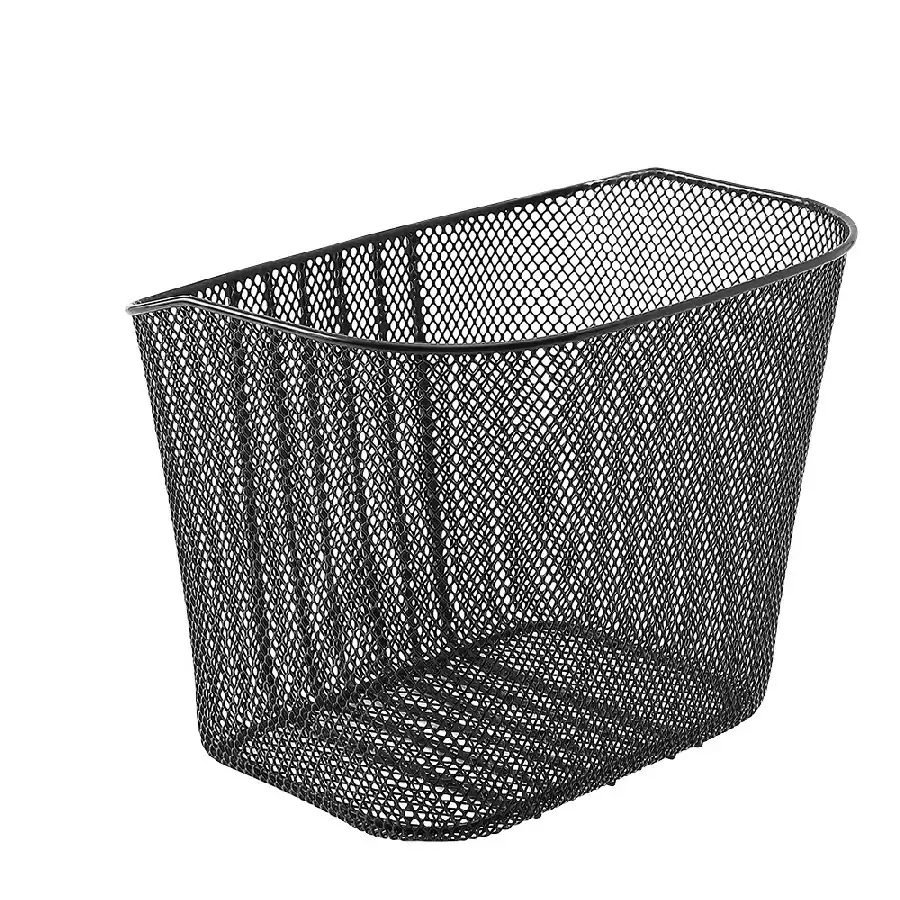 Front Basket Metal Square No Hooks Black - image