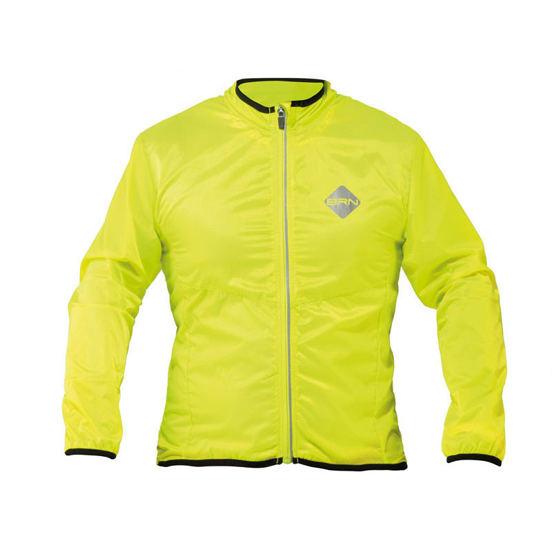 Windproof long sleeve jacket neon yellow size M