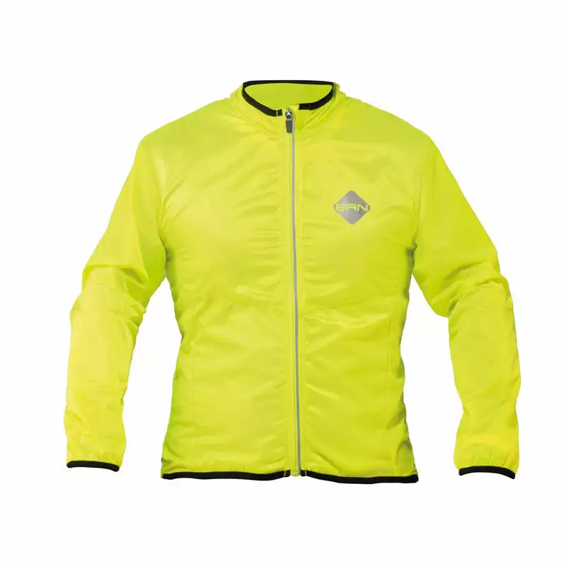 Windproof long sleeve jacket neon yellow size S - image