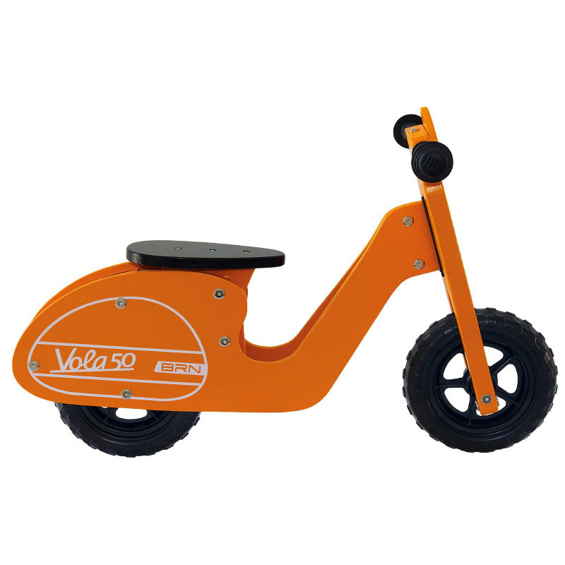 Bicicleta pedagógica de madera vola 50 naranja