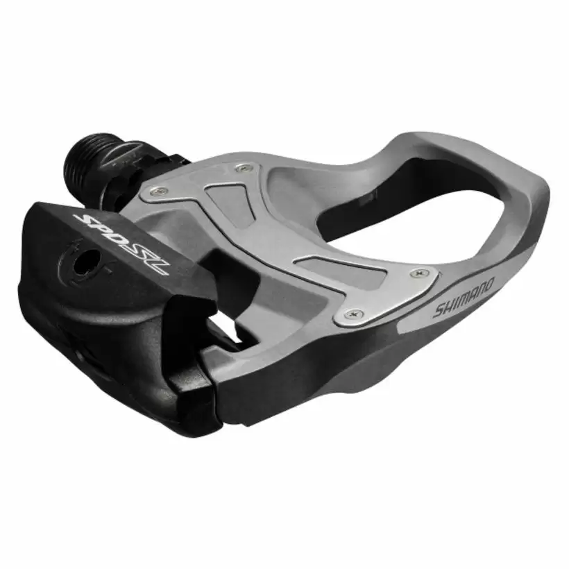 Pair of Road Pedals 105 R550 SPD-SL Grey with SM-SH11 Cleats - image