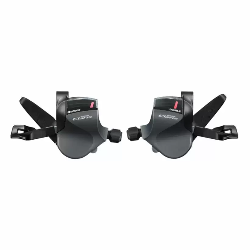 Pair of Shift Control Levers 2x8s Claris R2000 with Indicator / for Flat Handlebar - image
