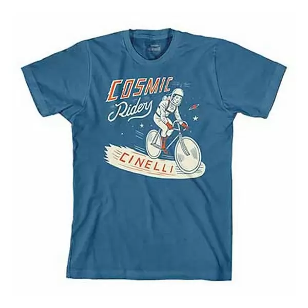 T-Shirt S.Mora Cosmic Rider Blu Taglia L - image