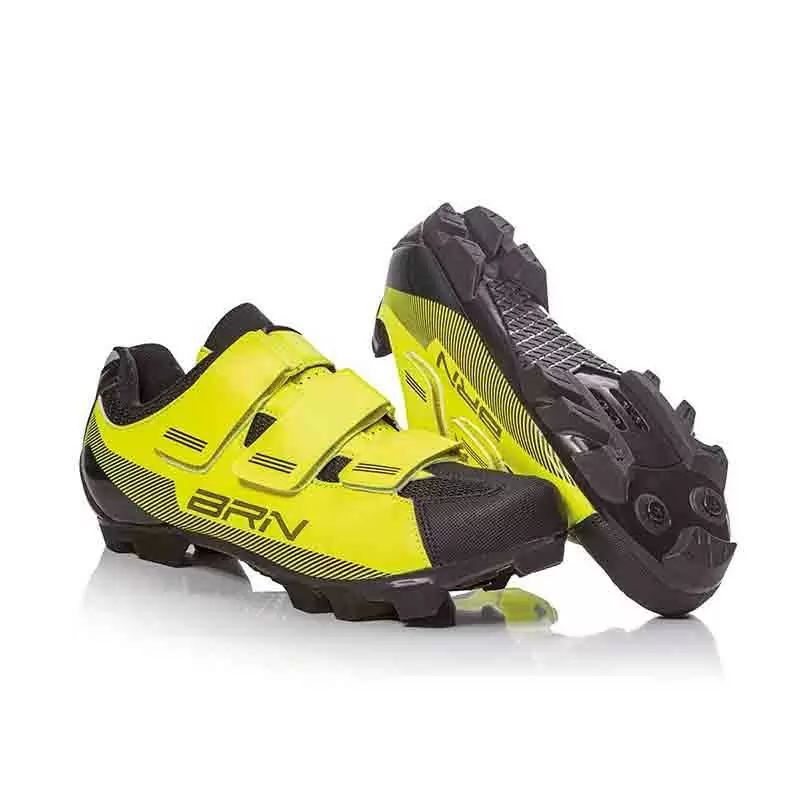 Brn bernardi scm1540 paire chaussures 3 sangles vtt jaune fluo taille