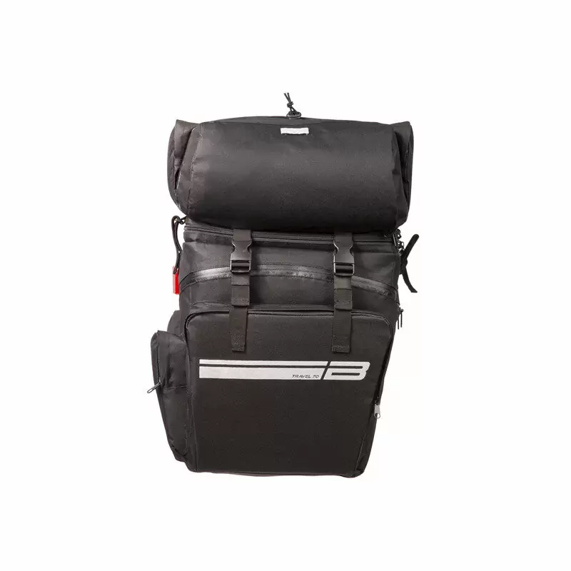 Rear Bags and Backpack Set Bike Travel 70L Black #2