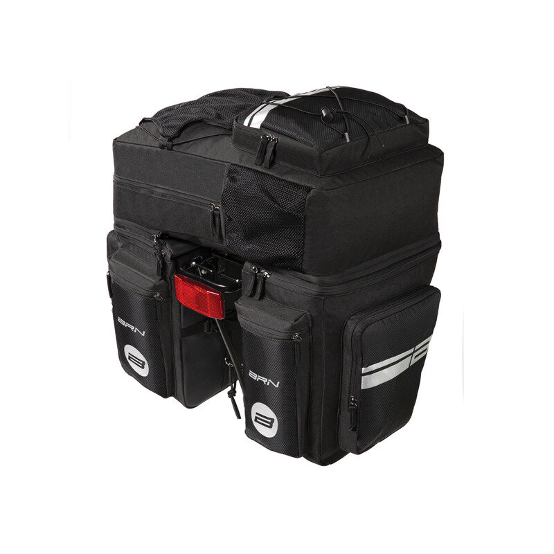 Rear Bags and Backpack Set Bike Travel 50L Black
