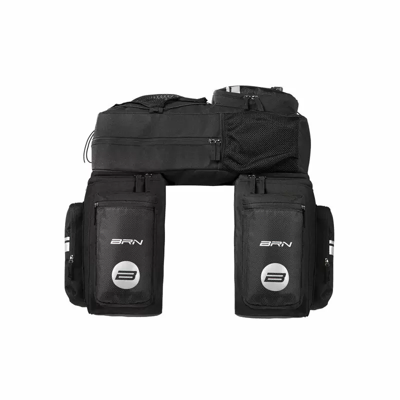 Rear Bags and Backpack Set Bike Travel 50L Black #1