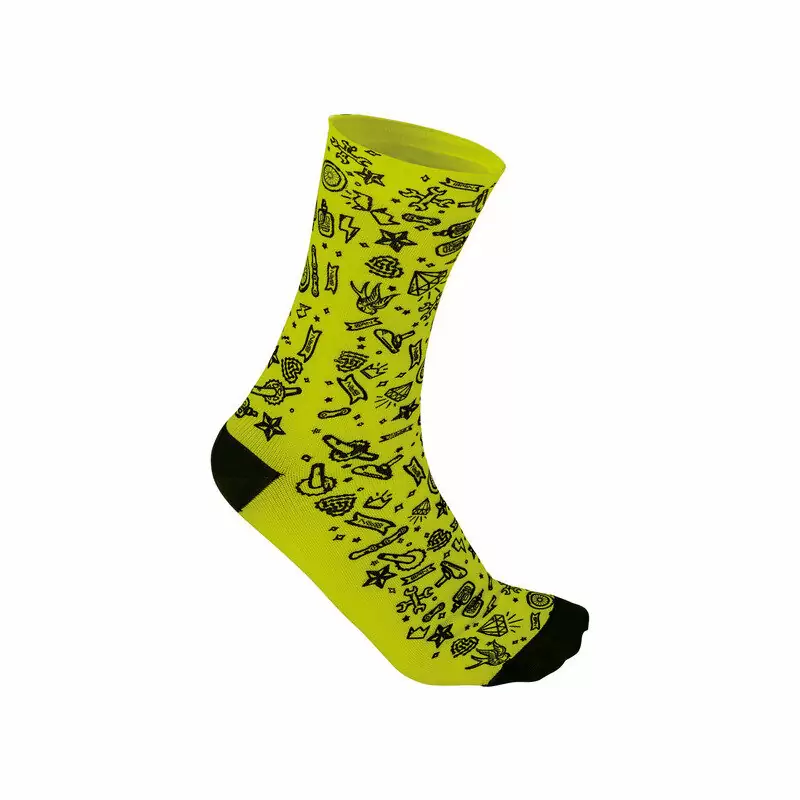 Socken Rocknroll Gelb/Schwarz Größe S/M (39-42) - image