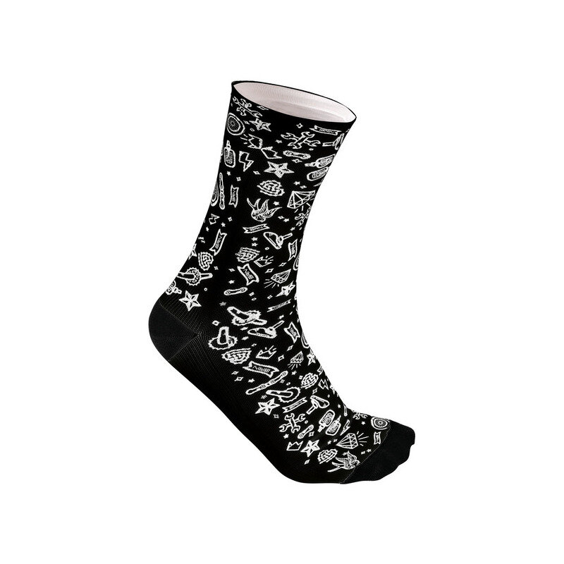 Socken Rocknroll Schwarz/Weiß Größe S/M (39-42)