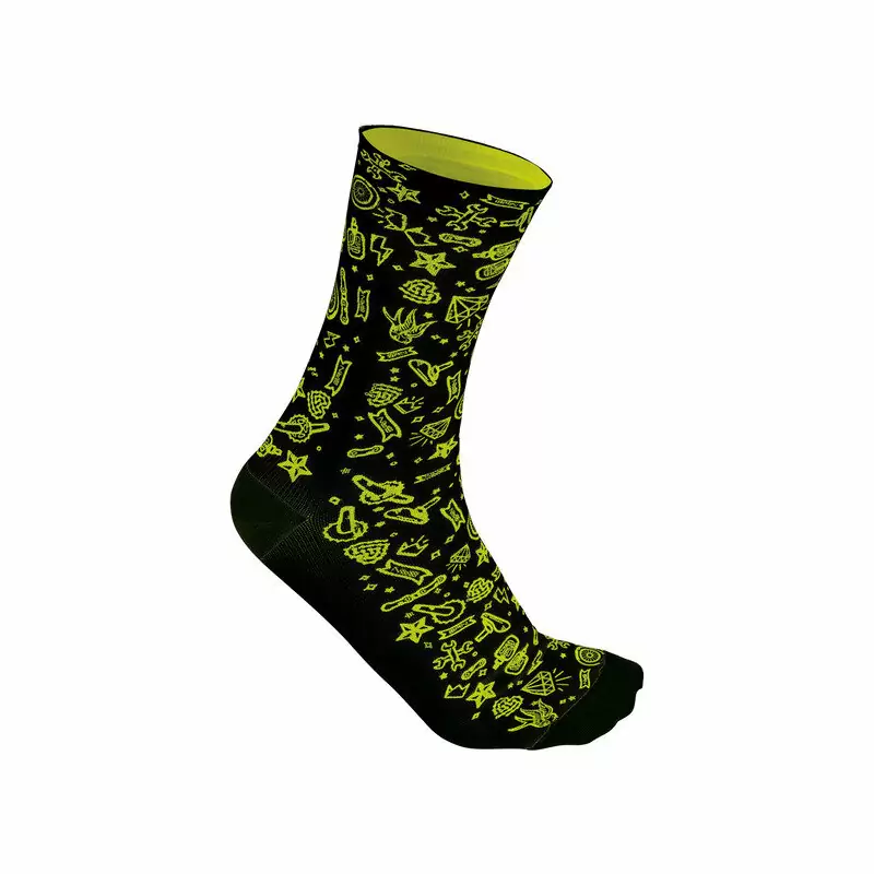 Socken Rocknroll Schwarz/Gelb Größe L/XL (43-46) - image