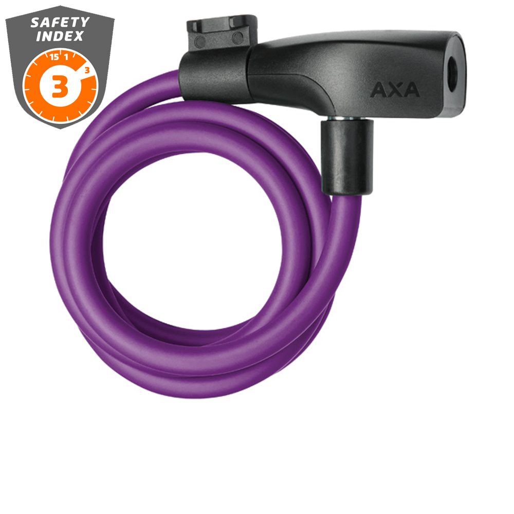 Padlock With Resolute Cable 120cm / 8mm Purple.