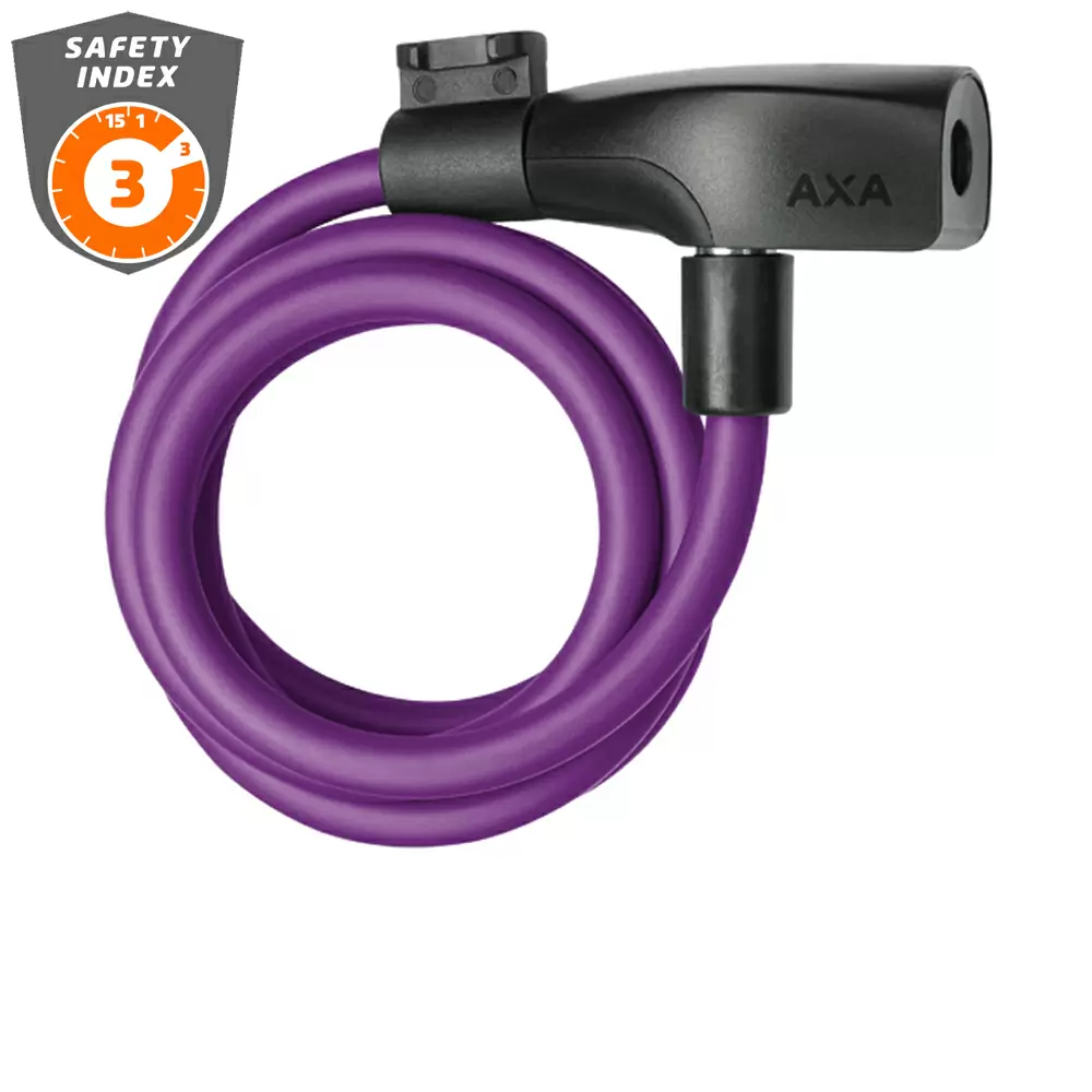Padlock With Resolute Cable 120cm / 8mm Purple. - image