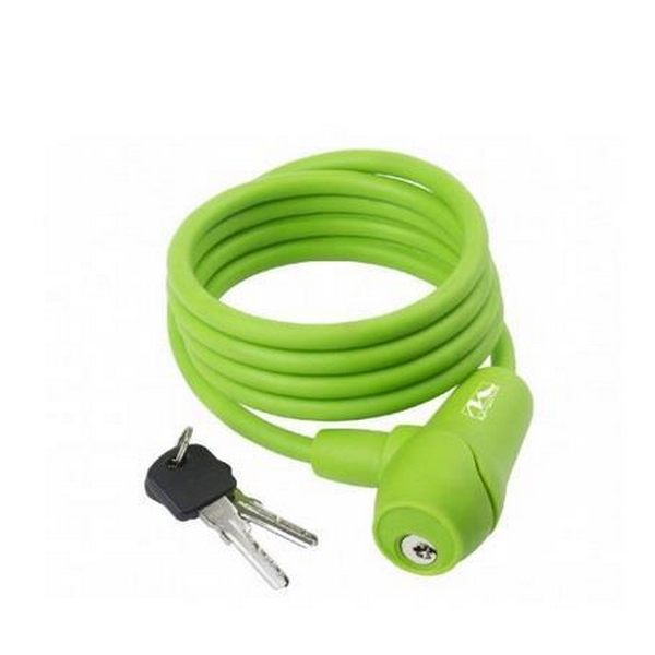 Green, coil cable lock 8 x 1500mm