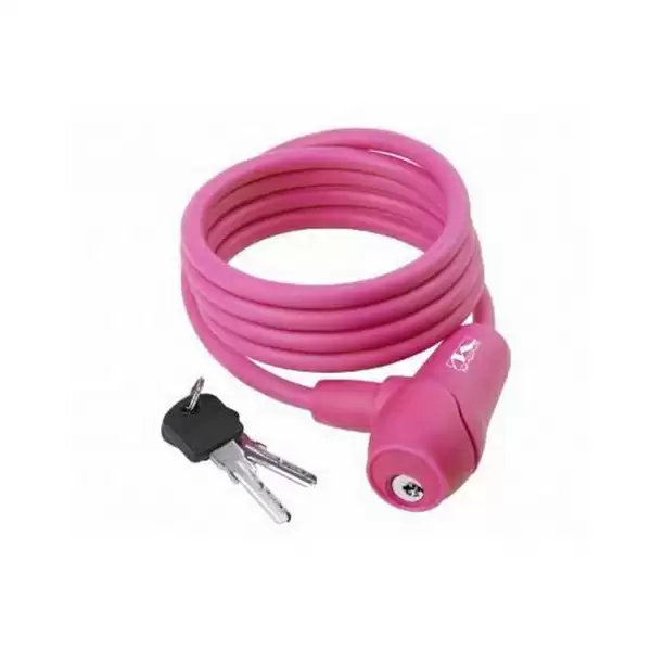 Candado de cable en espiral rosa 8 x 1500 mm - image