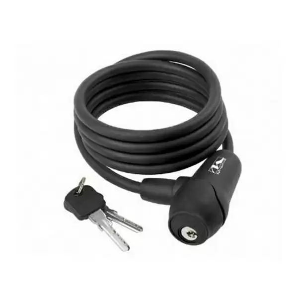 8 x 1500mm, black, coil cable lock - image