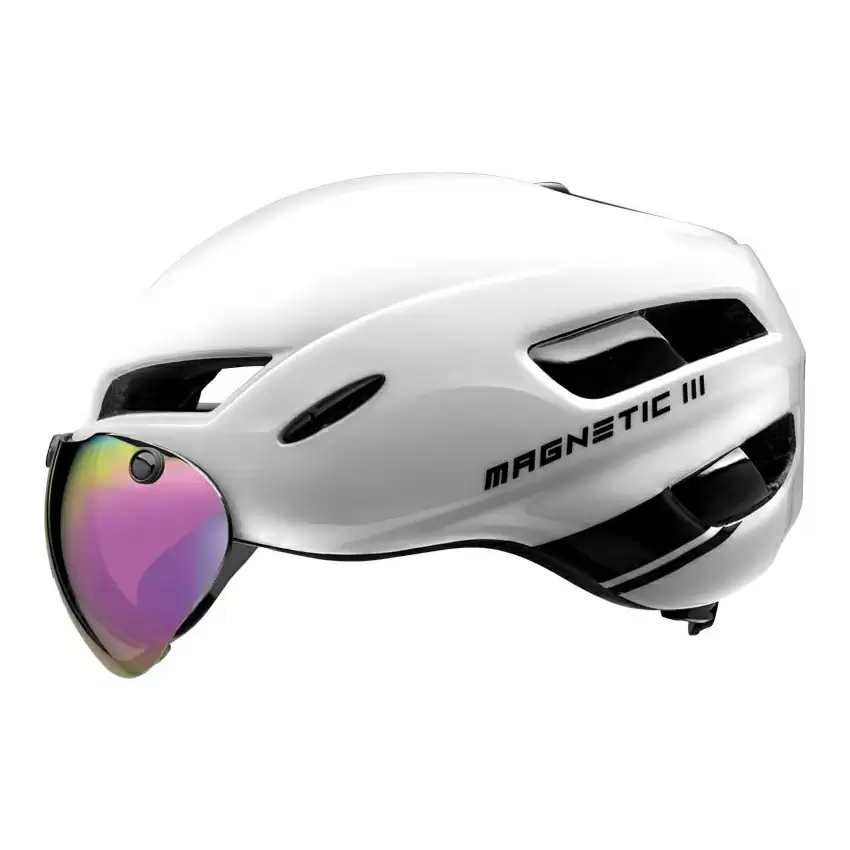 capacete de ciclismo magnético III tamanho M 54-58cm branco - image