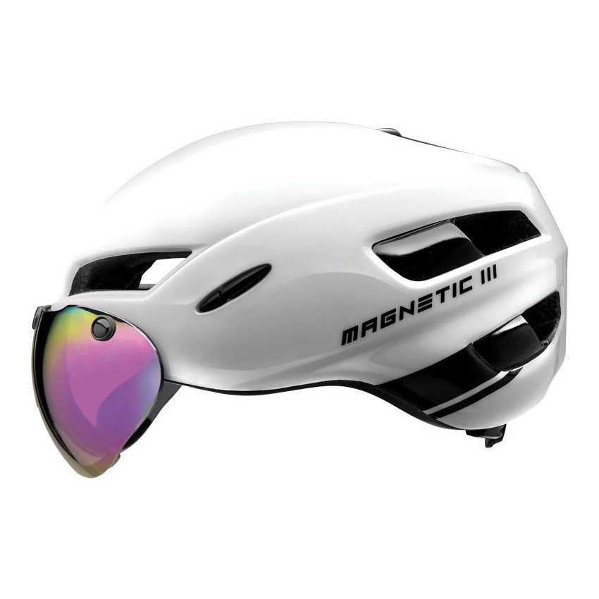 capacete de ciclismo magnético III tamanho L 58-62cm bianco