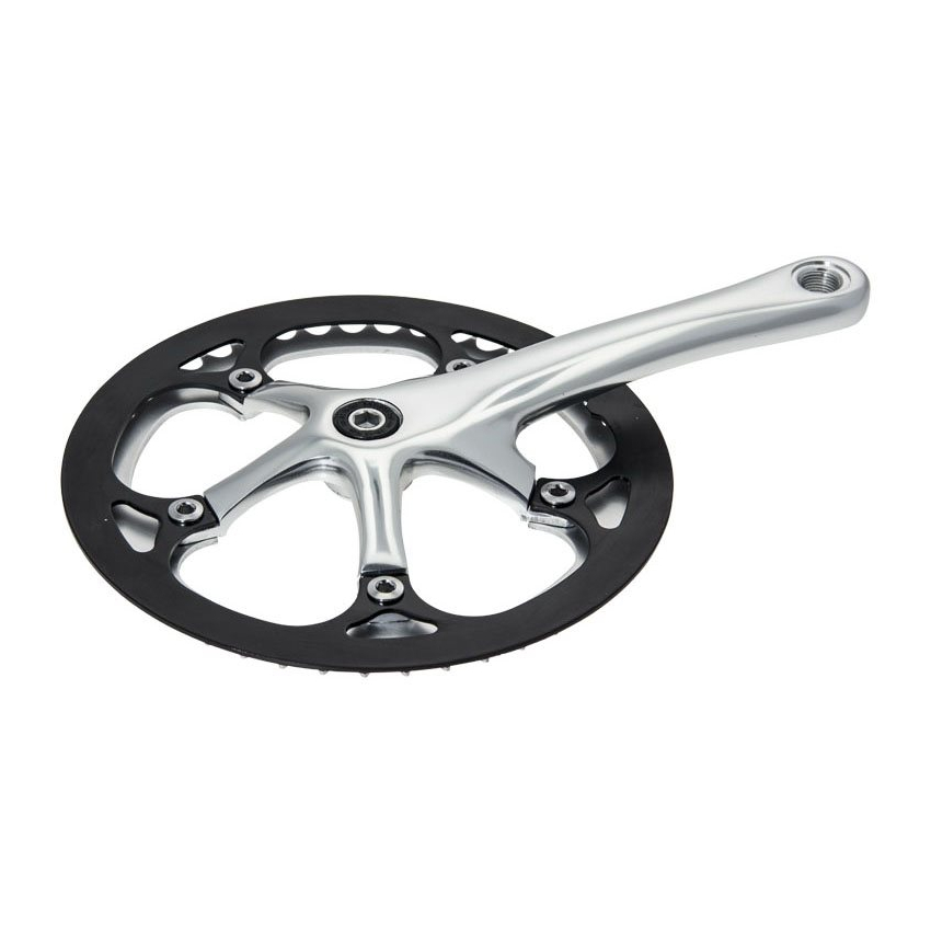 Crankset retrò Fixed 46T x 170mm silver with chainring protection
