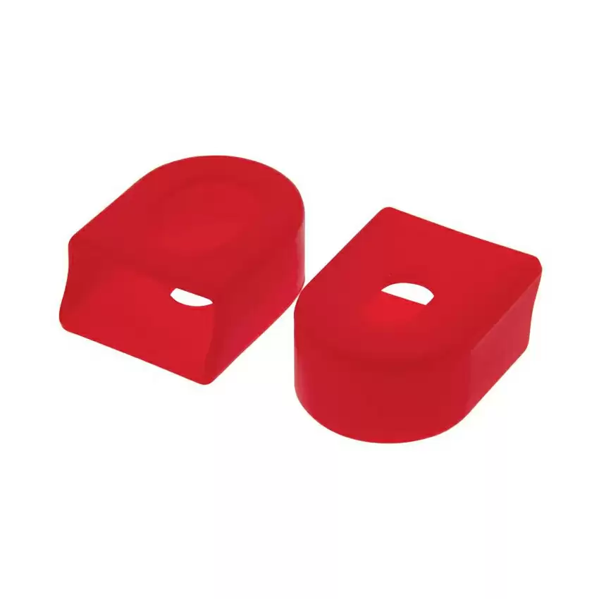 Pair universal caps crankset arm protection red - image