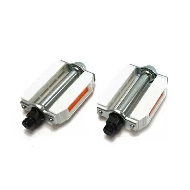 Pair sport/holland pedals white rubber body ball bearings - image