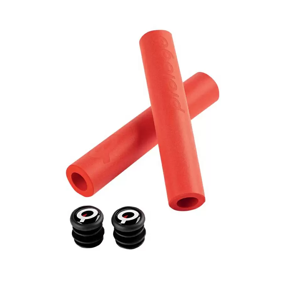 Pair grips Mastery Silicon lenght 130 mm red - image