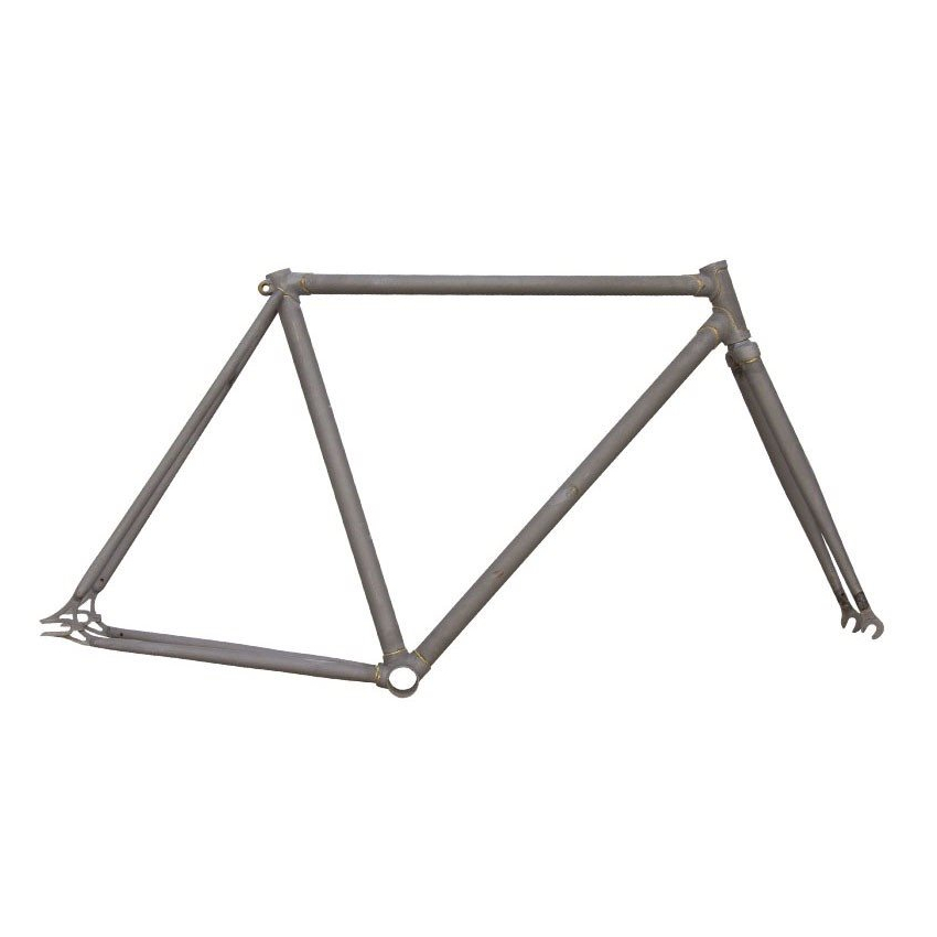Frame + fork fixed bike single speed vintage joints steel 53 raw