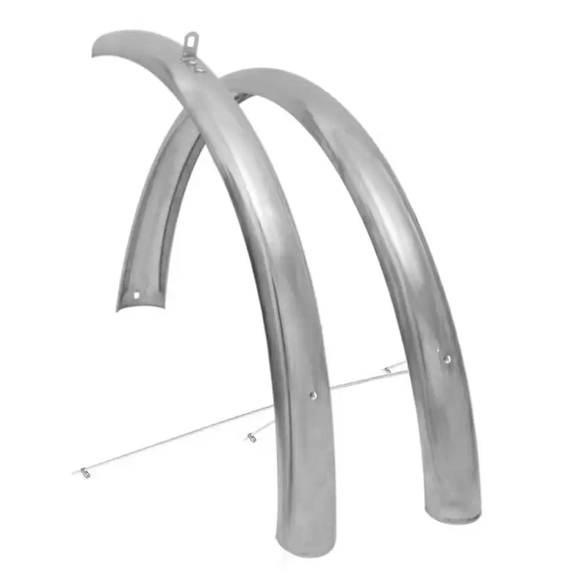51mm 28' INOX metal fenders 'touring' with assembling parts - image
