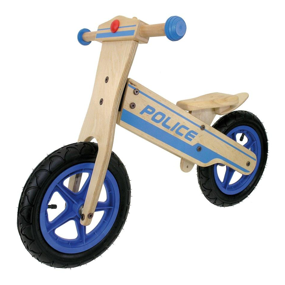 First steps bicycle without pedals wood Police