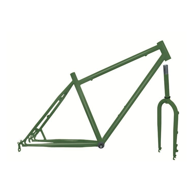 Kit telaio + forcella CR-MO Fat Bike verde militare opaco