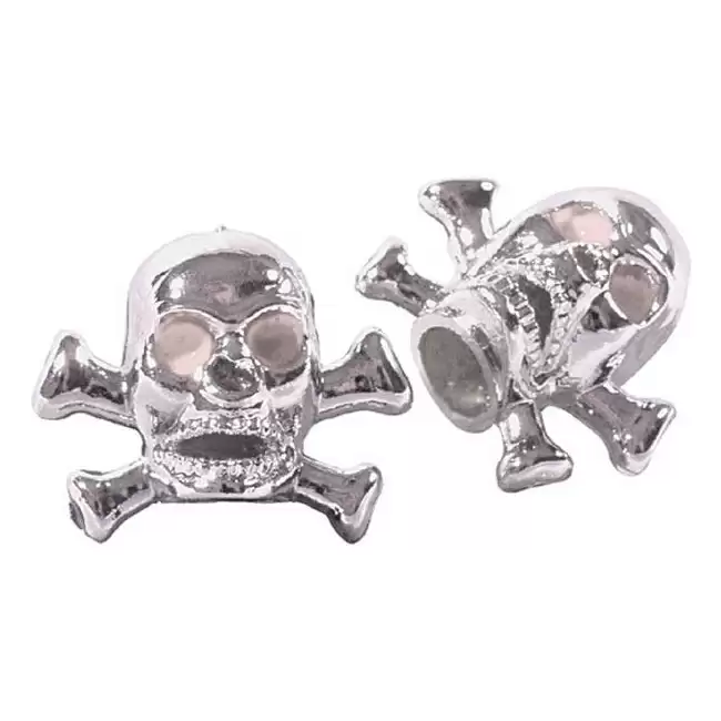 Pair cap Skull bones America / Schrader valve - image