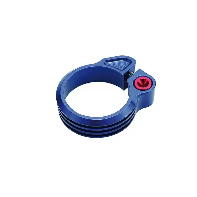 Abrazaderas sillín ciclo azul 34.9mm - image