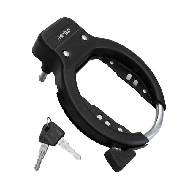 Arched frame padlock with screws