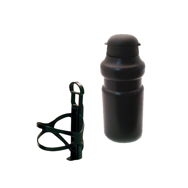 Water Bottle 500ml + Bottle Cage Black