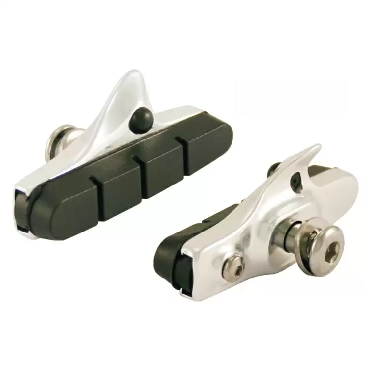 Pair pad holders + replacement skates road suitable for shimano® 55mm silver - image